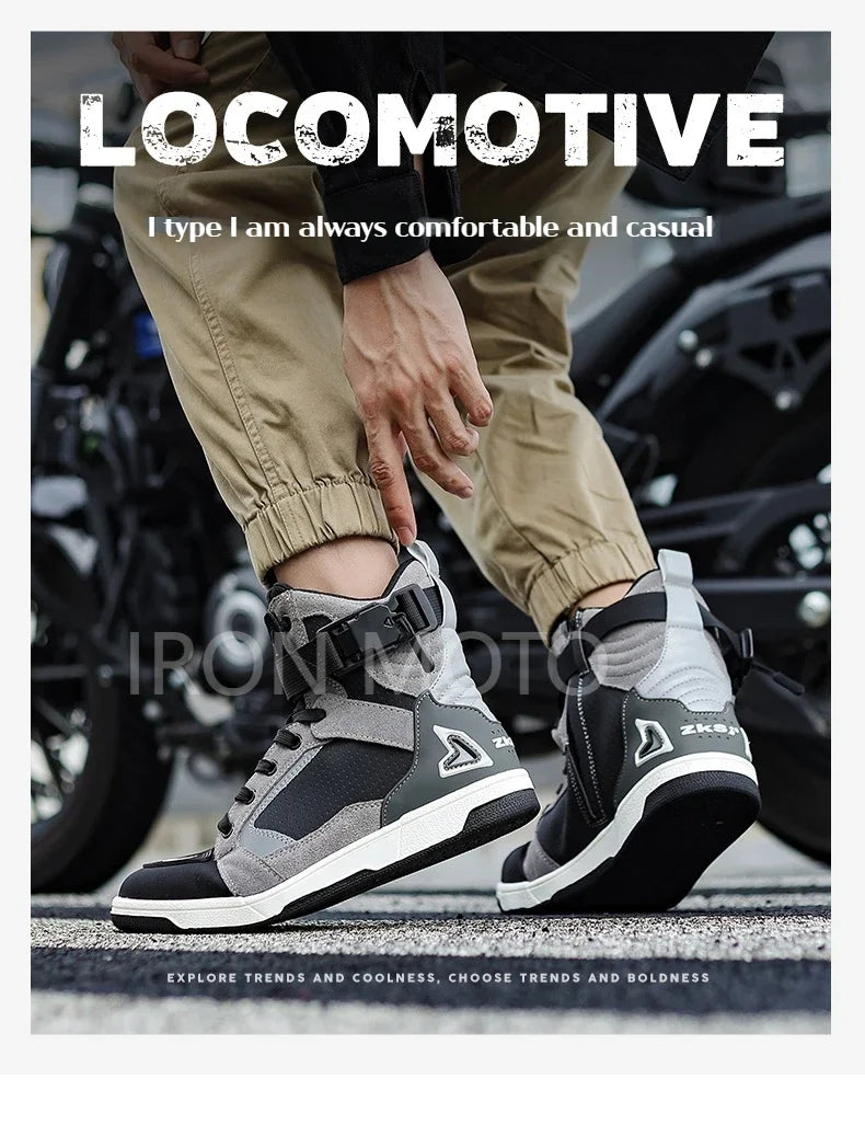 Motorcycle Riding Shoes Motocross Racing Boot Motorcycle Rally Training Shoes Anti Collision Protective Shoes Rider Equipment