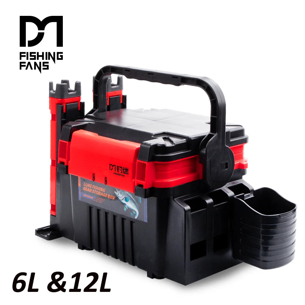 Fishingfans 6L 12L Fishing Box Organizer Multi-function Lure Live Fish Bucket Thickening Storage Box Fishing Tackle Box
