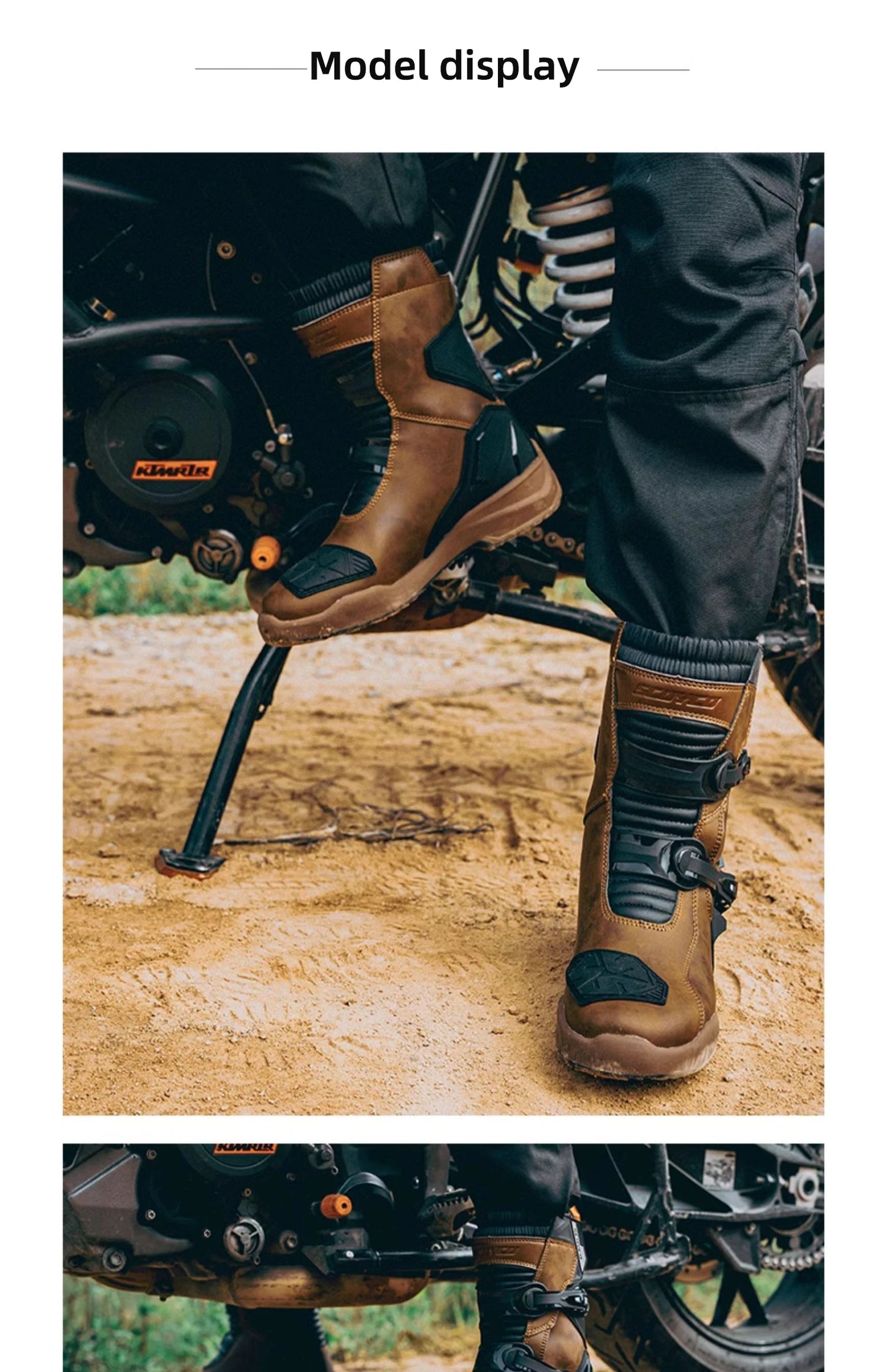 SCOYCO Motorcycle Protective Boots Men Waterproof Enduro Motorcyclist Shoes TPU Leather Anti-slip Motocross Rally High Top Boots