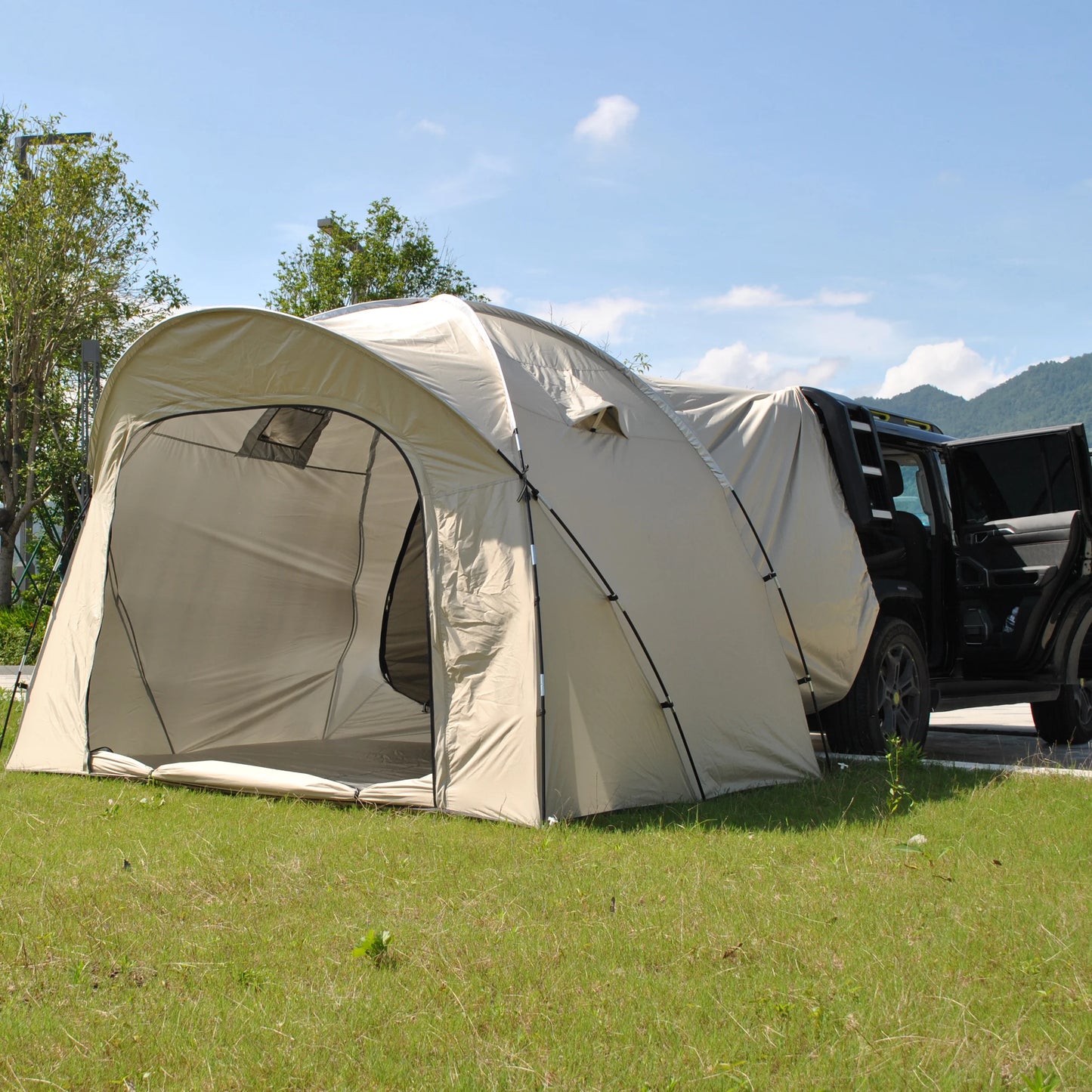 6 Person SUV Tent for Camping Double Layer PU3000mm Waterproof UPF 50+ UV Protection Electric Vehicle Car Tent Multi-use