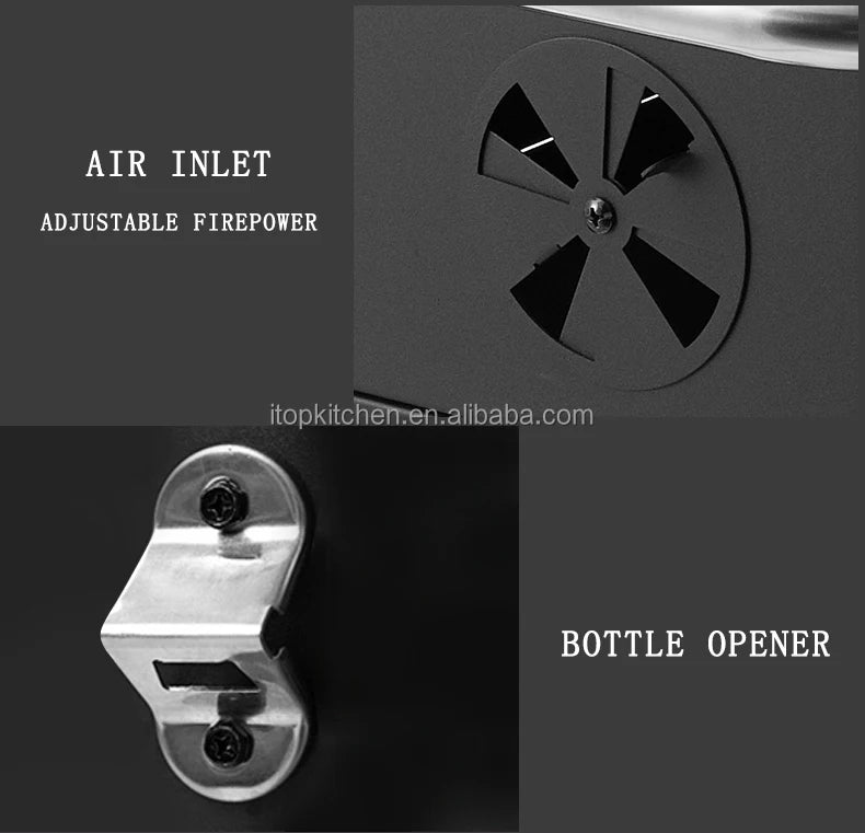 IT-7010 Outdoor Commercial Charcoal Rotisserie Rotating BBQ Grill Cast Iron Barbecue Bbq Charcoal Smokers Grill