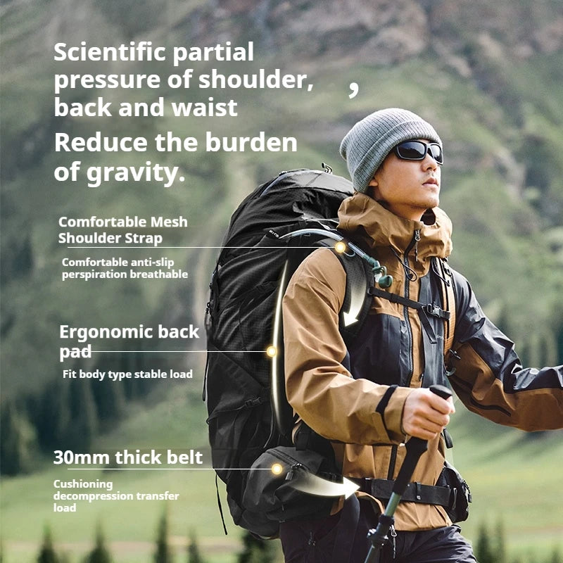 Naturehike 70L Hiking Backpack Outdoor Rainproof With Rain Cover Knapsack Climbing Shoulder Bag Travel Camping Rucksack Portable