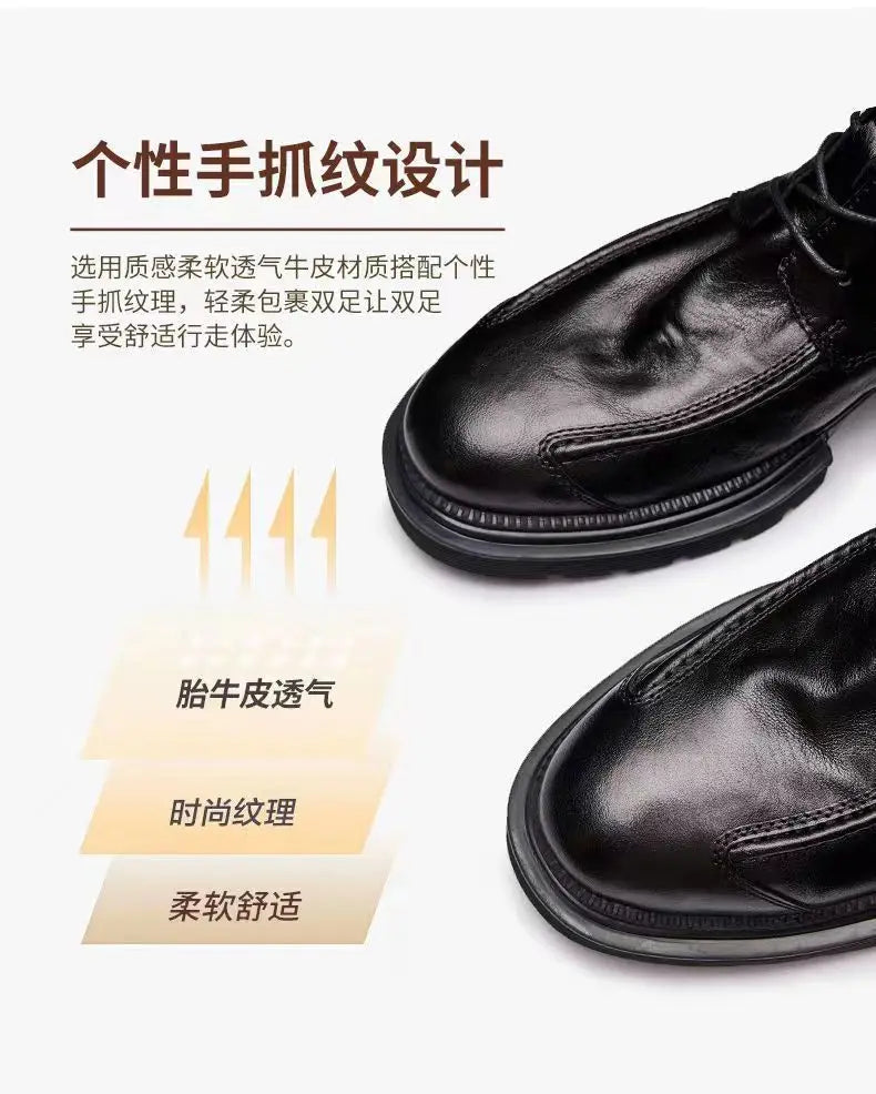 Motorcycle Riding Boots Genuine Leather British Leather Boots High Top Shoes Handmade Retro Men Leather Work Boot