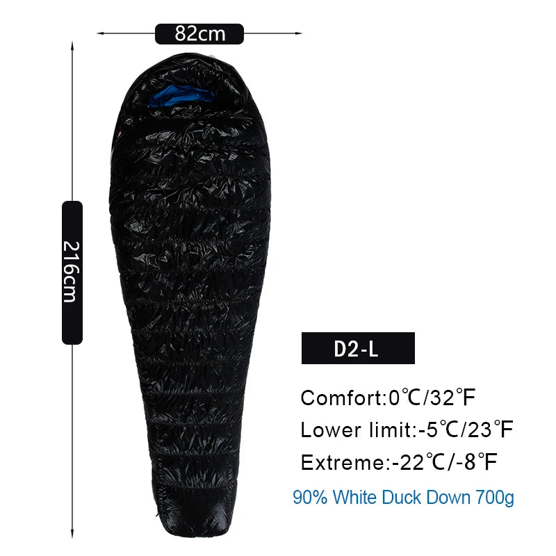 AEGISMAX D Duck Down Sleeping Bag Outdoor Camping Ultralight Mummy Stype Nylon Bag