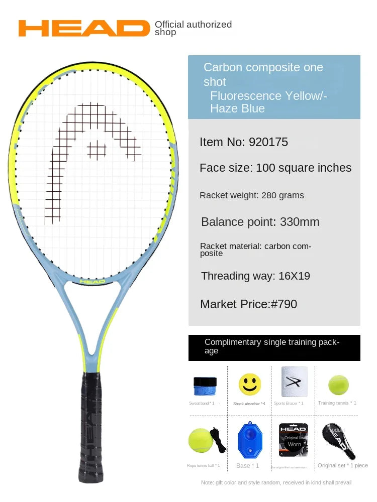 HEAD Tennis Racket Carbon Composite Padel Rackets Professional Men Women Beginners Tennis Racquet With Bag And Accessories