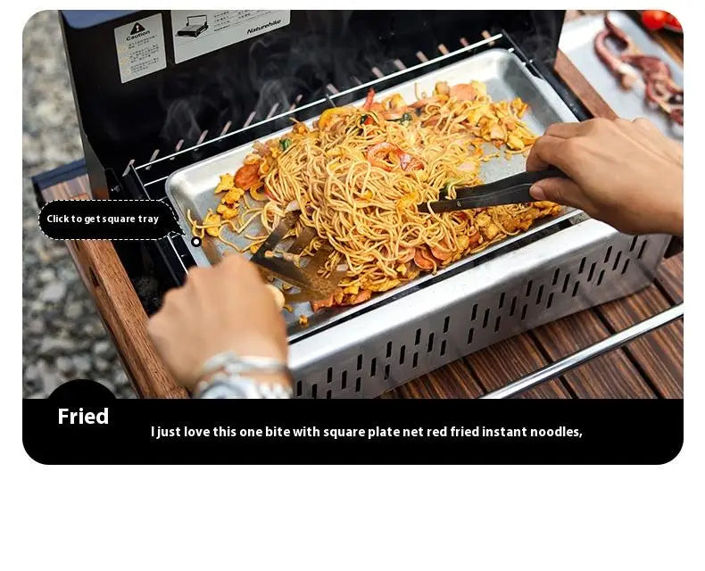 Naturehike Outdoor Portable Folding BBQ Grill Camping Enamel Charcoal Stove Ultralight Travel Picnic 4-8 Person Barbecue Stove