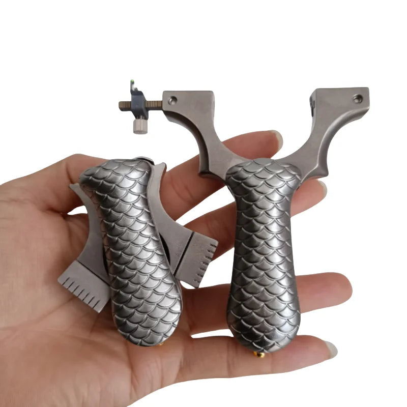 Folding Slingshot Authentic Titanium Alloy New TC21 Flat Skin Quick Press High Precision Outdoor Power Catapult