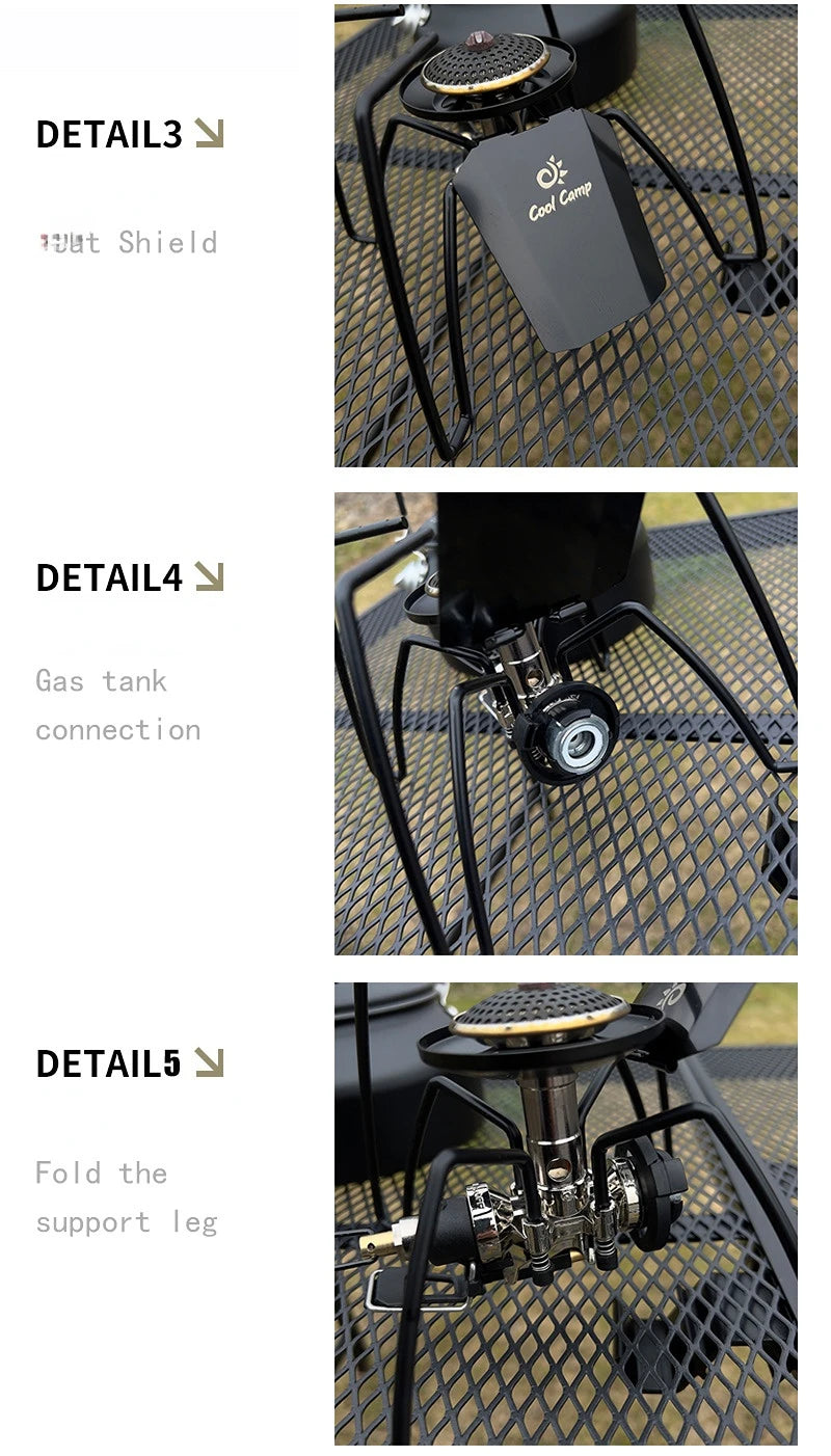 Windproof and Anti-Scald Camping Stove  Outdoor Tourist Burner Parts  Spider Stove  Backpack  Hiking Gas Furnace