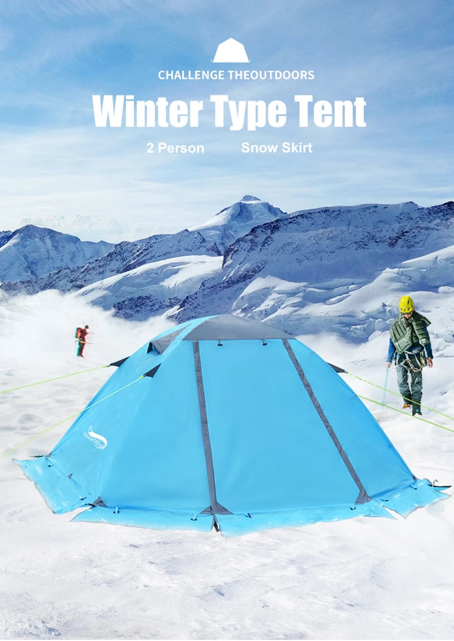 Desert Fox Camping Tent with Snow Skirt Winter Type 2 Persons Warm Tents for Hiking Travelling 4 Seasons Outdoor Backpack Tent