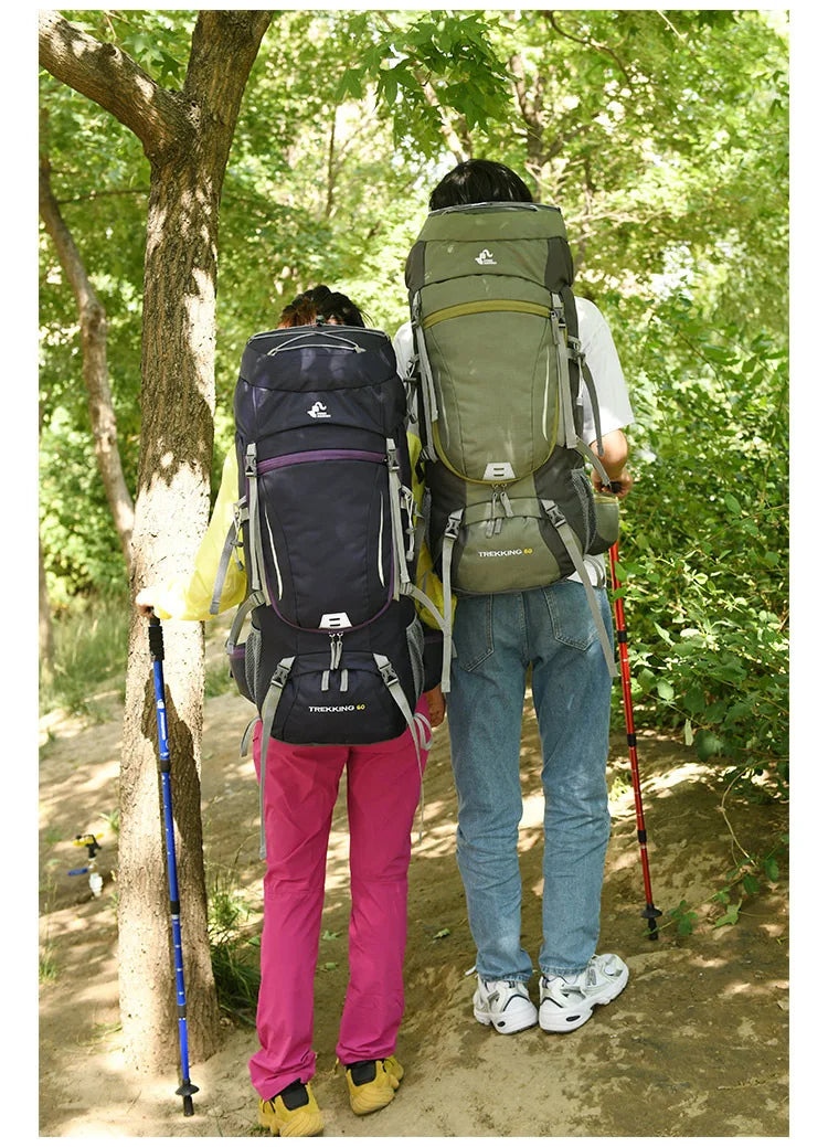 60L Large Hiking Mountaineering Backpack Climbing Hiking Backpack Camping Backpack Sport Outdoor Rucksack Bag For MEN