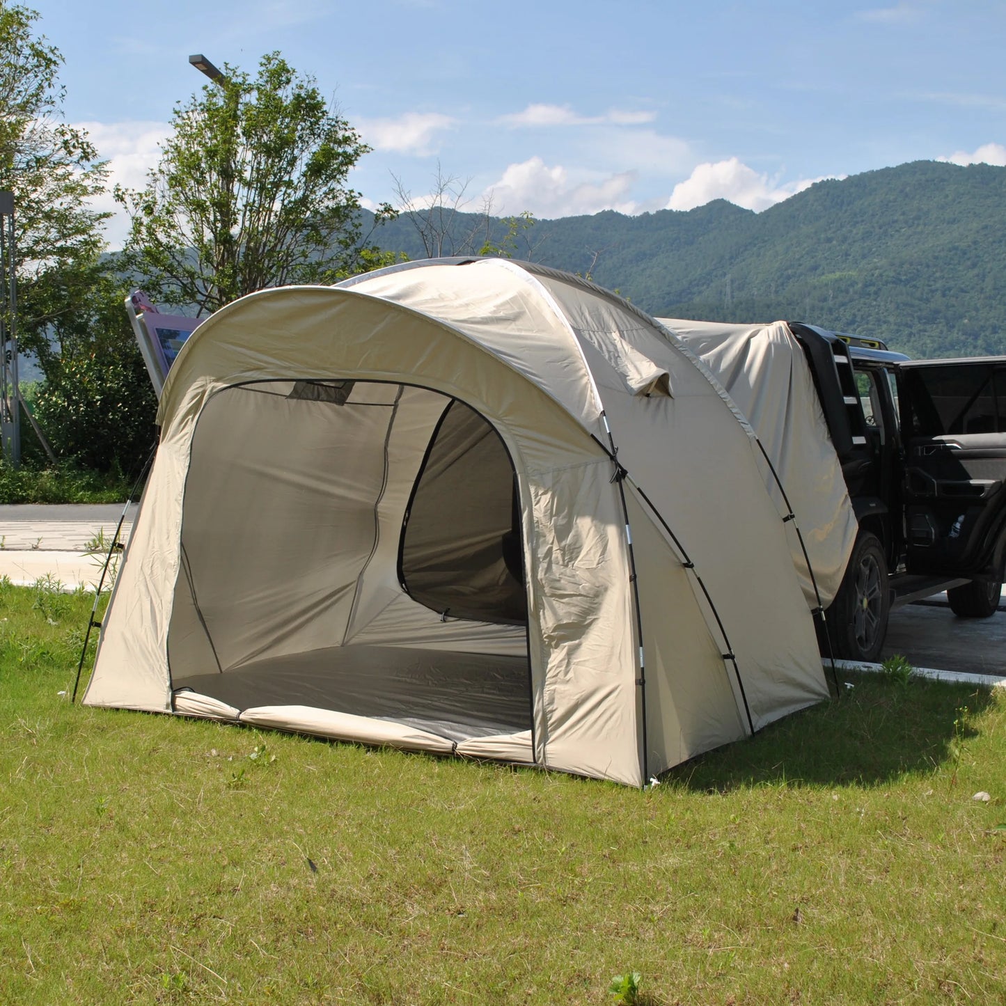 6 Person SUV Car Tailgate Tent - Double-Layer PU3000mm Waterproof, UPF50+ UV Shield, EV-Compatible for Camping & Outdoor Multi-U
