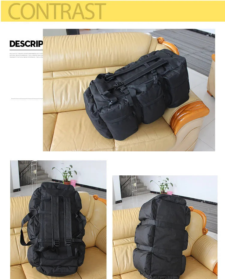 100L Camping Super Large Capacity Backpack Men Camping Storage Bag Men Tent Canopy Military Tactical Shoulder Bag Travel Handbag