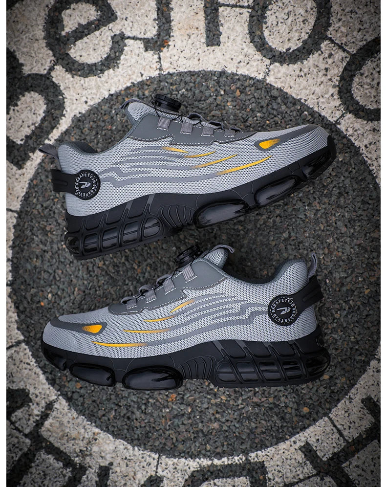 Rotating Button Safety Shoes Men Puncture-Proof Work Sneakers Protective Shoes Brand Indestructible Steel Toe Shoes Work Boots