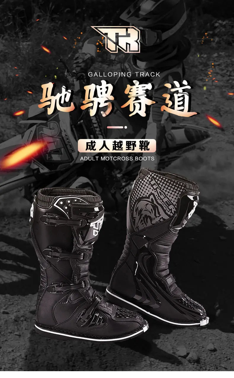 Motocross Enduro Professional Racing Boots Motorcycle Off-road Bottas Motorboat Shoes ATV MTB Motorcycle Long Racing Boots