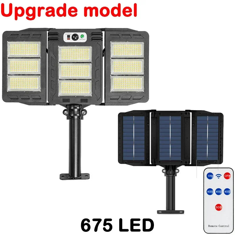 Powerful Outdoor Solar Lights Motion Sensor Waterproof Wall Lamp 800 LED Sunlight Lighting Garden with Gardening Street Light