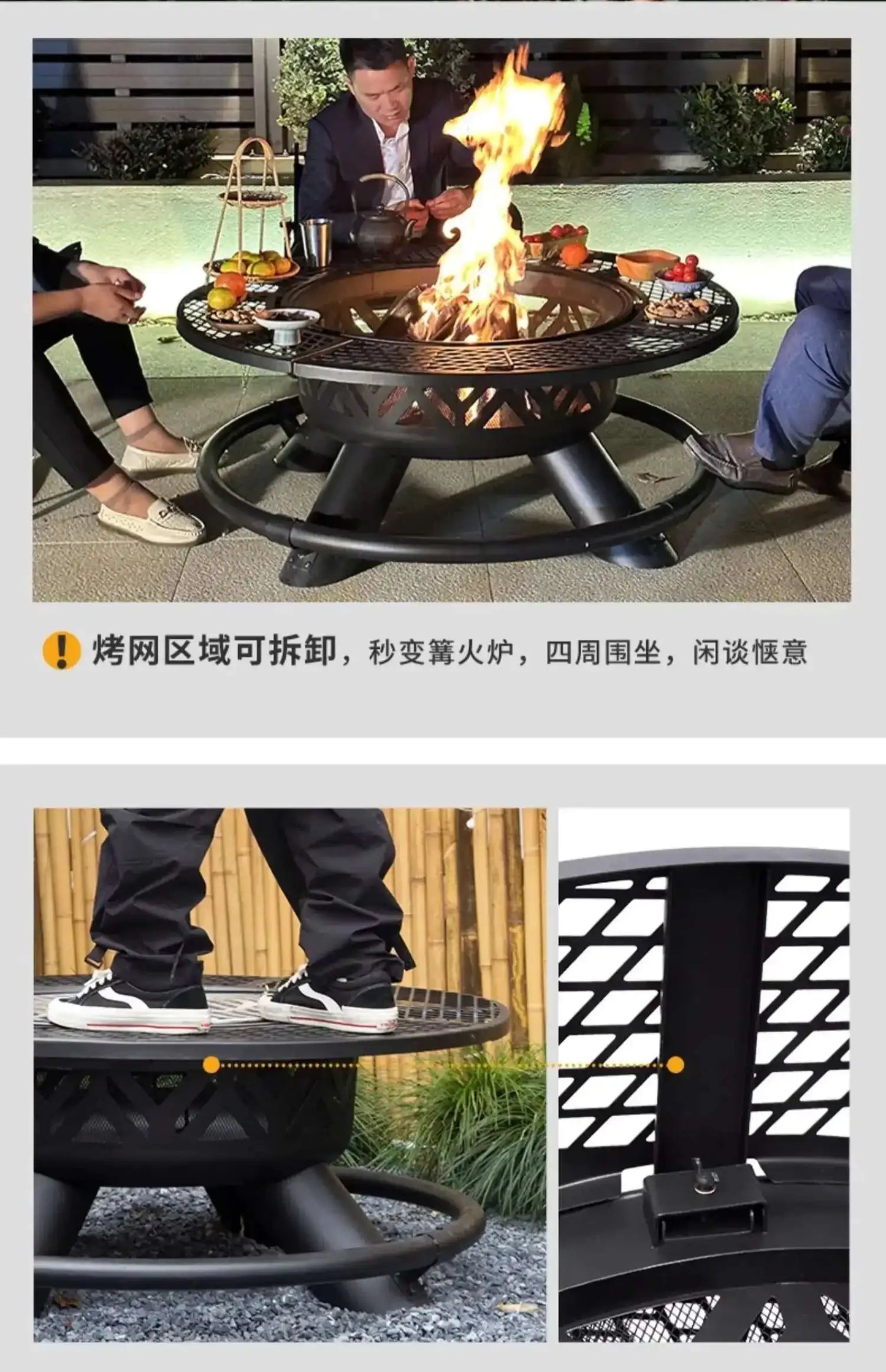 CX010AJ Modern High Quality Barbecue grill, household wood heater, patio, villa campfire, fireplace table, charcoal brazier