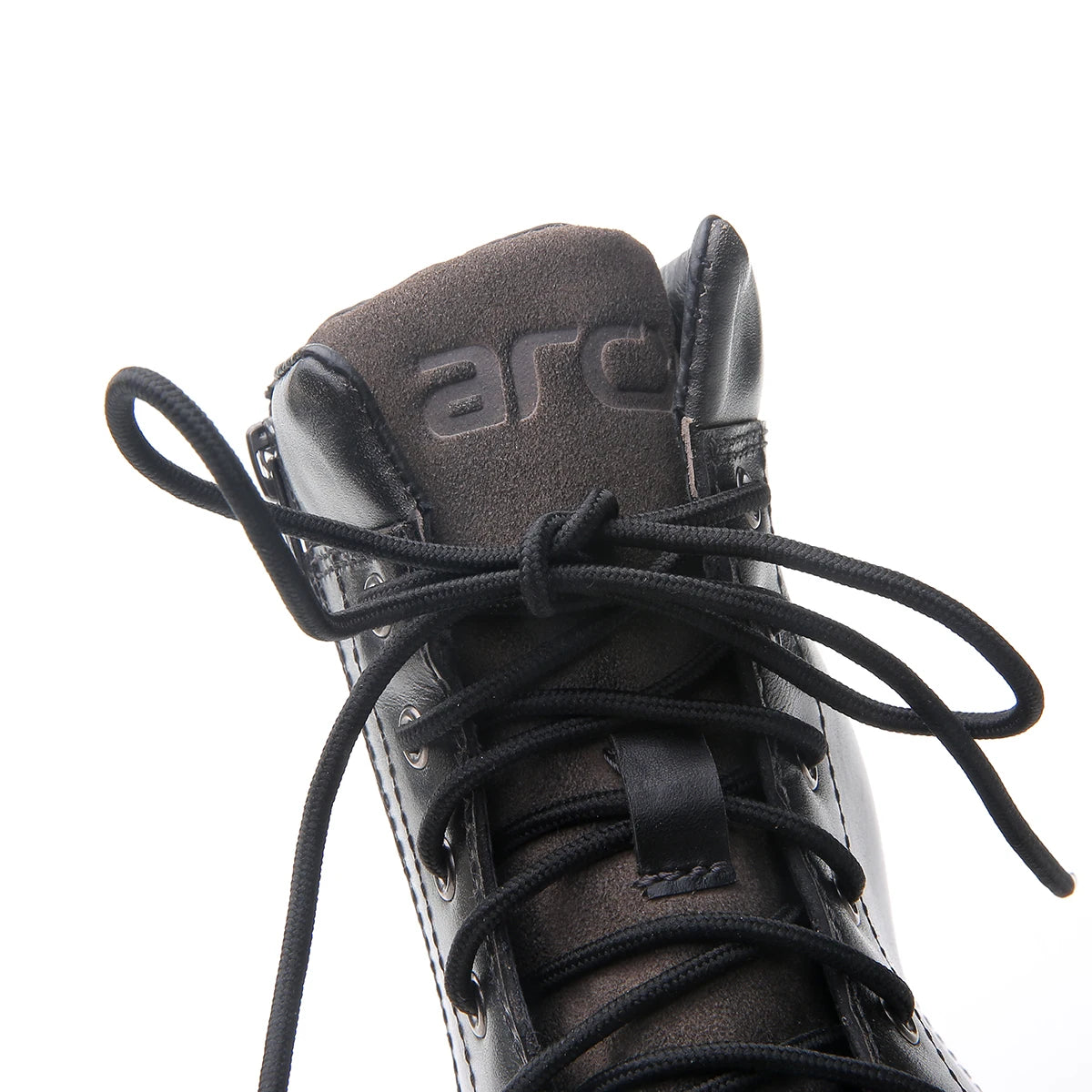 ARCX Men's Vintage Black Genuine Leather Motorcycle Racing Boots, Retro Style Riding Footwear for Men, Durable Cowhide Car Shoe