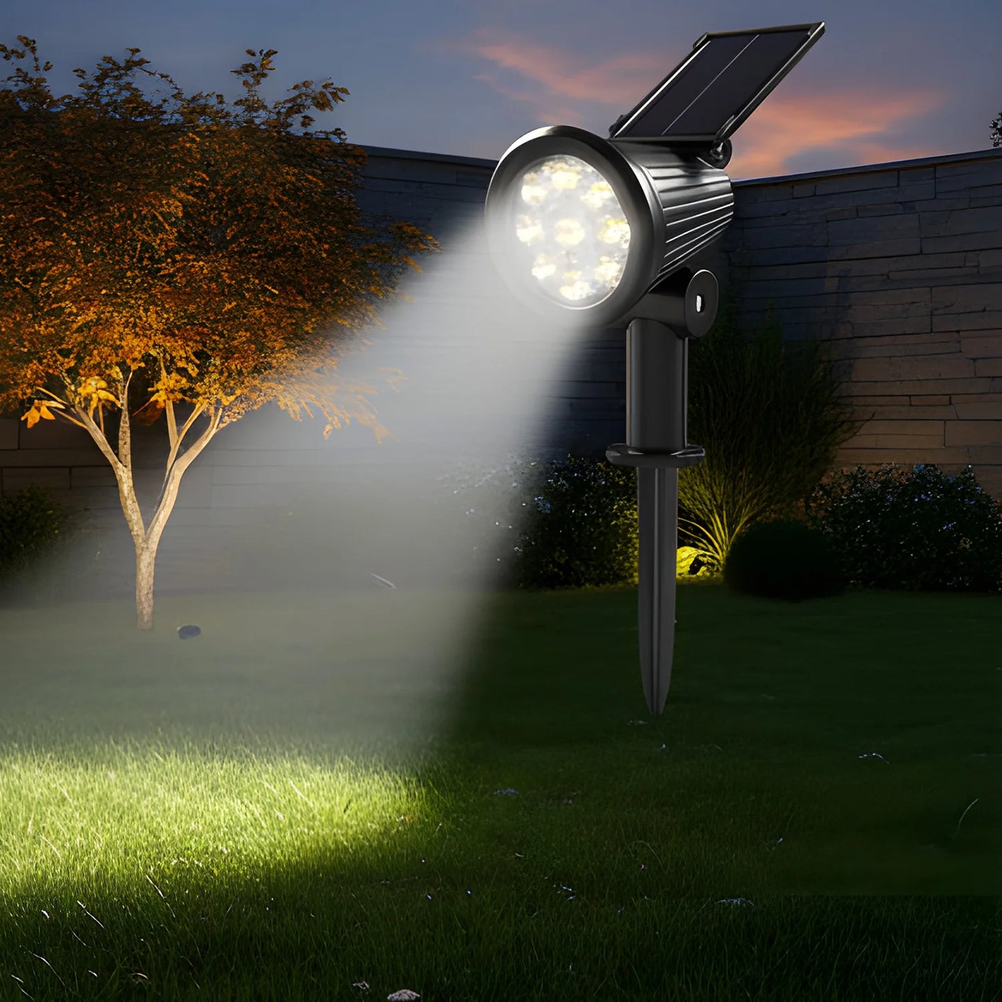 9 LED Solar Lamps Spotlights Outdoor Garden Backyard Waterproof Brightness Adjustable Spot Lights Driveway Lawn Decor Lighting