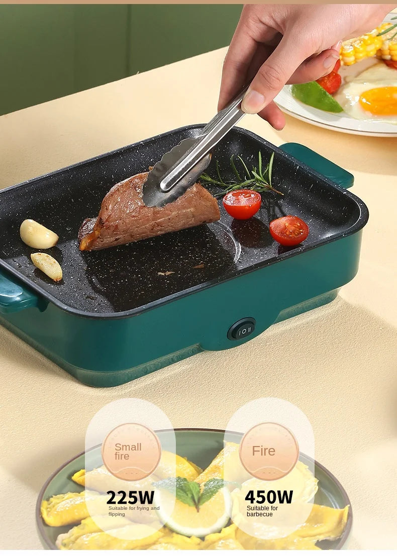 Multifunctional Electric BBQ Grill 26cm Square Mini Electric Baking Tray Pancake Steak Electric Wok  Kitchen Fry Pan Baking Tray