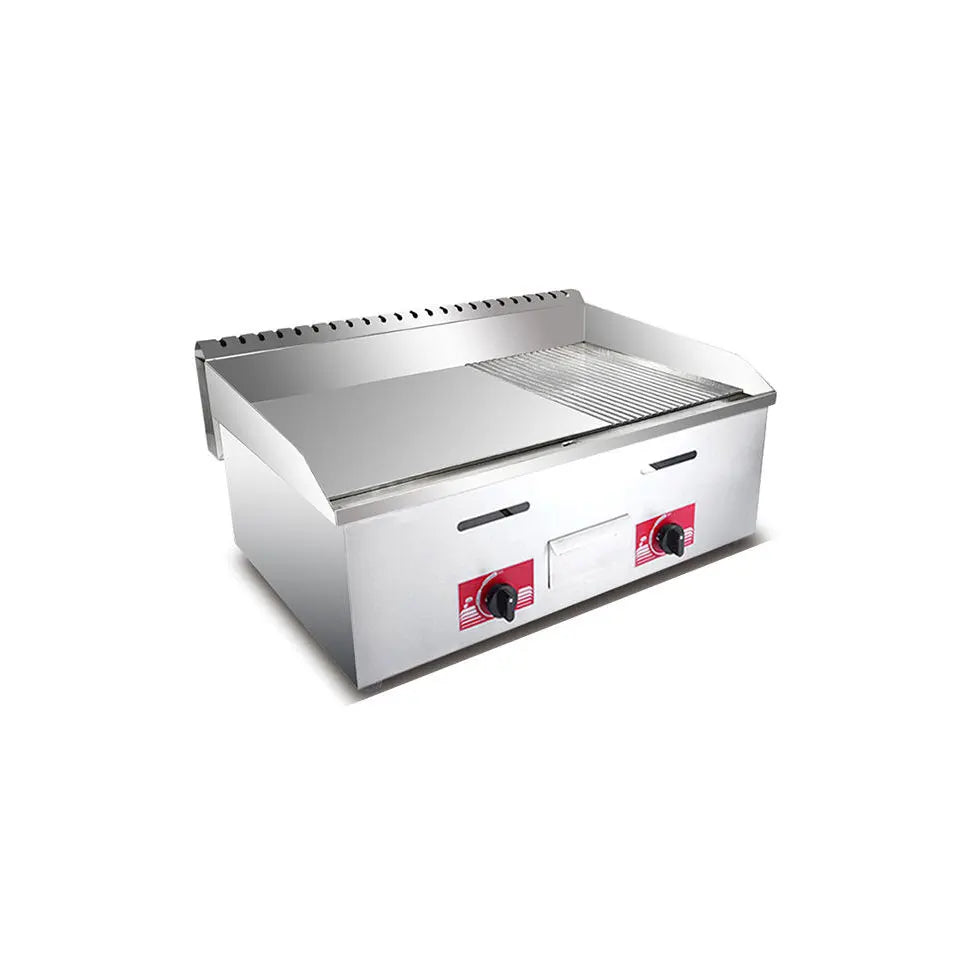 Fast Food Restaurant Kitchen Stainless Steel Counter Top Griddle Grill Commercial Gas BBQ Grill Griddle lpg Gas Griddle