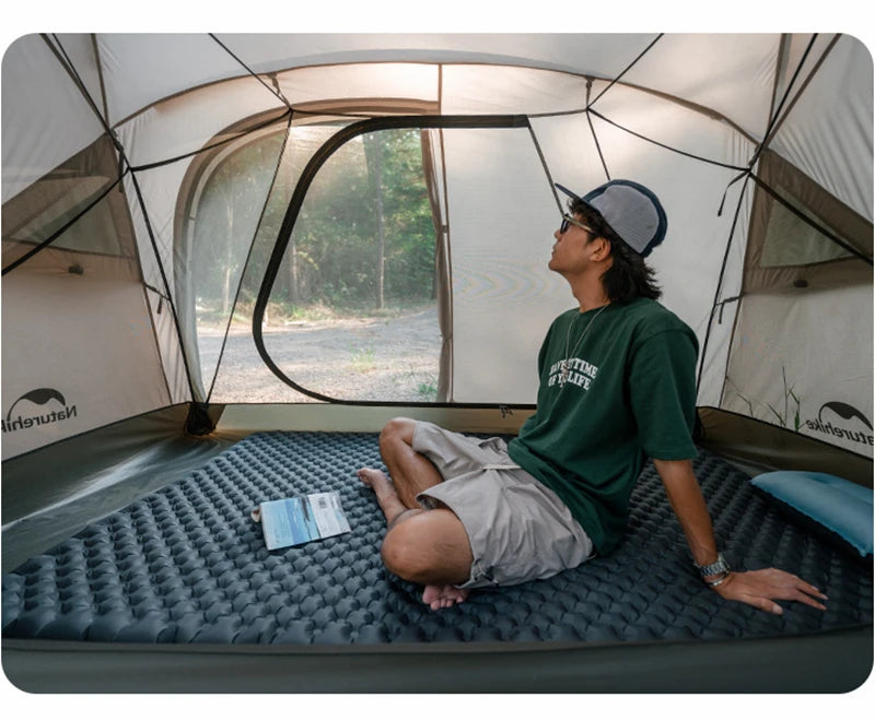 Naturehike Shandi 2.0 Tunnel Dome Tent for 4 Person Family Outdoor Camping Double Layers Waterproof 30D polyester Hiking Tents