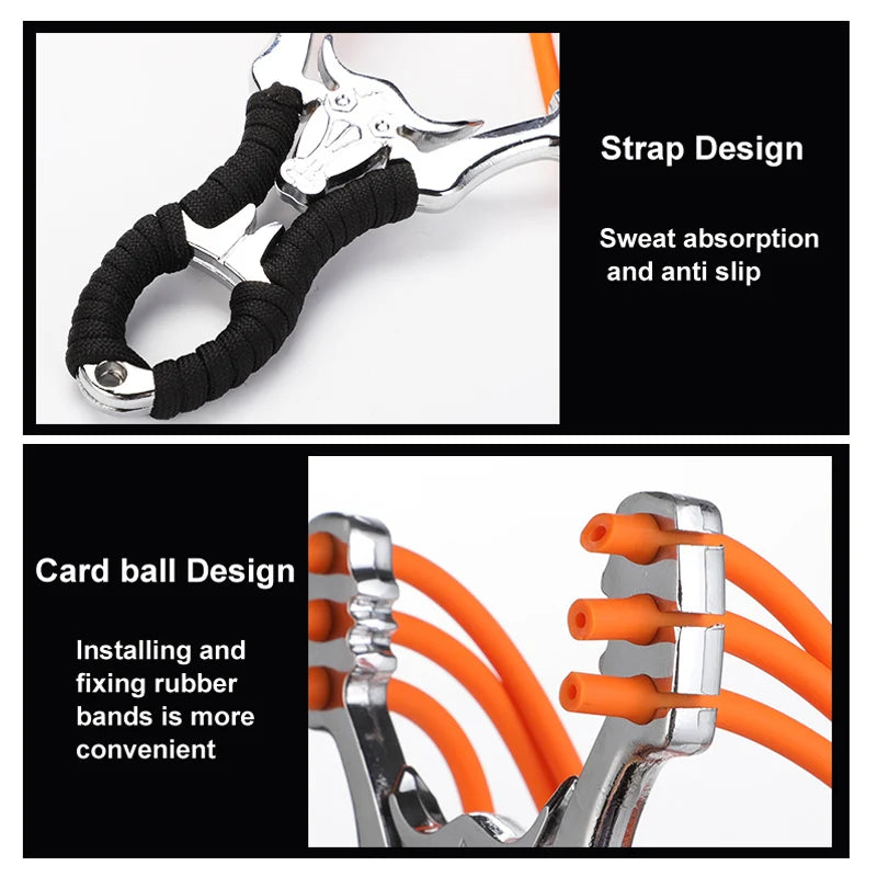 Metal Traditional Slingshot Classic Design with High Elastic Rubber Bands Sling shot Outdoor Hunting Shooting Catapult Slingssho