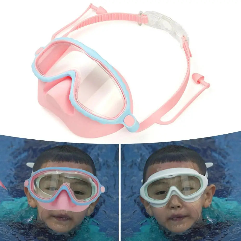 Goggles With Nose Cover Diving Glasses Anti-Fog No-Leak Clear Waterproof Snorkeling Goggles Gear For Children Kids Aged 4-16