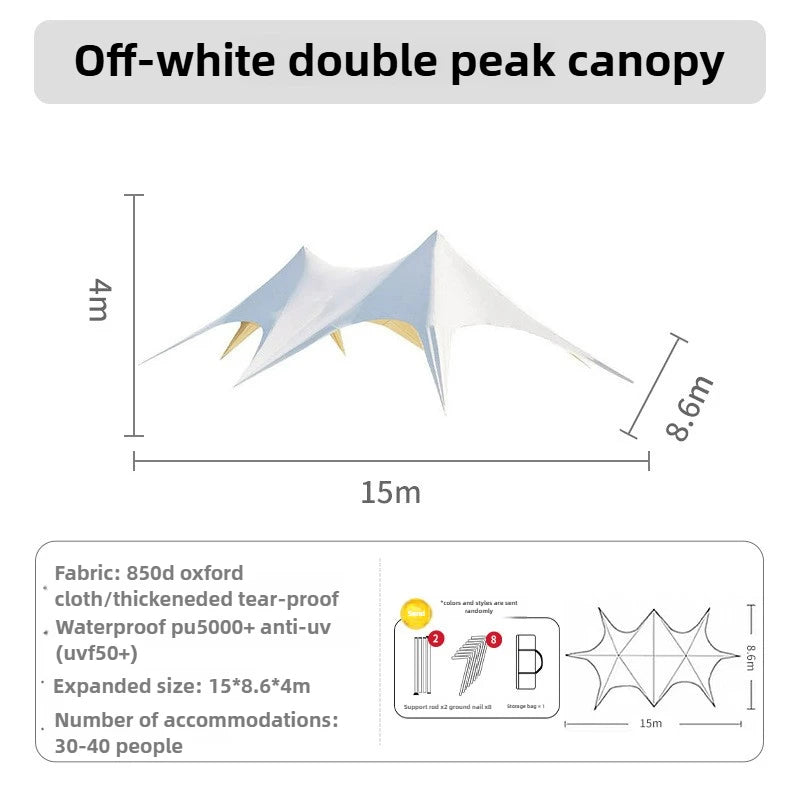 Hump Tent Octopus Shape Waterproof Sunscreen,Cloud Top Canopy Large Space Multiple Sizes Thick Oxford,for Camping Wedding Party
