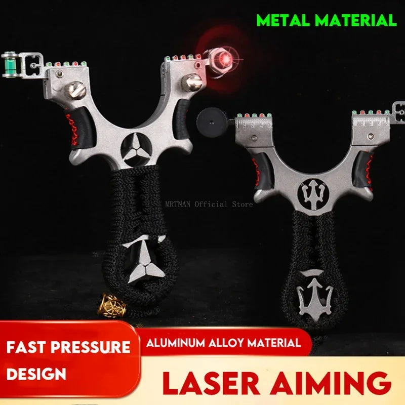 High precision Hunting Laser Alloy Slingshot with Rubber Band Outdoor Sports Hunting Shooting Catapult accessories