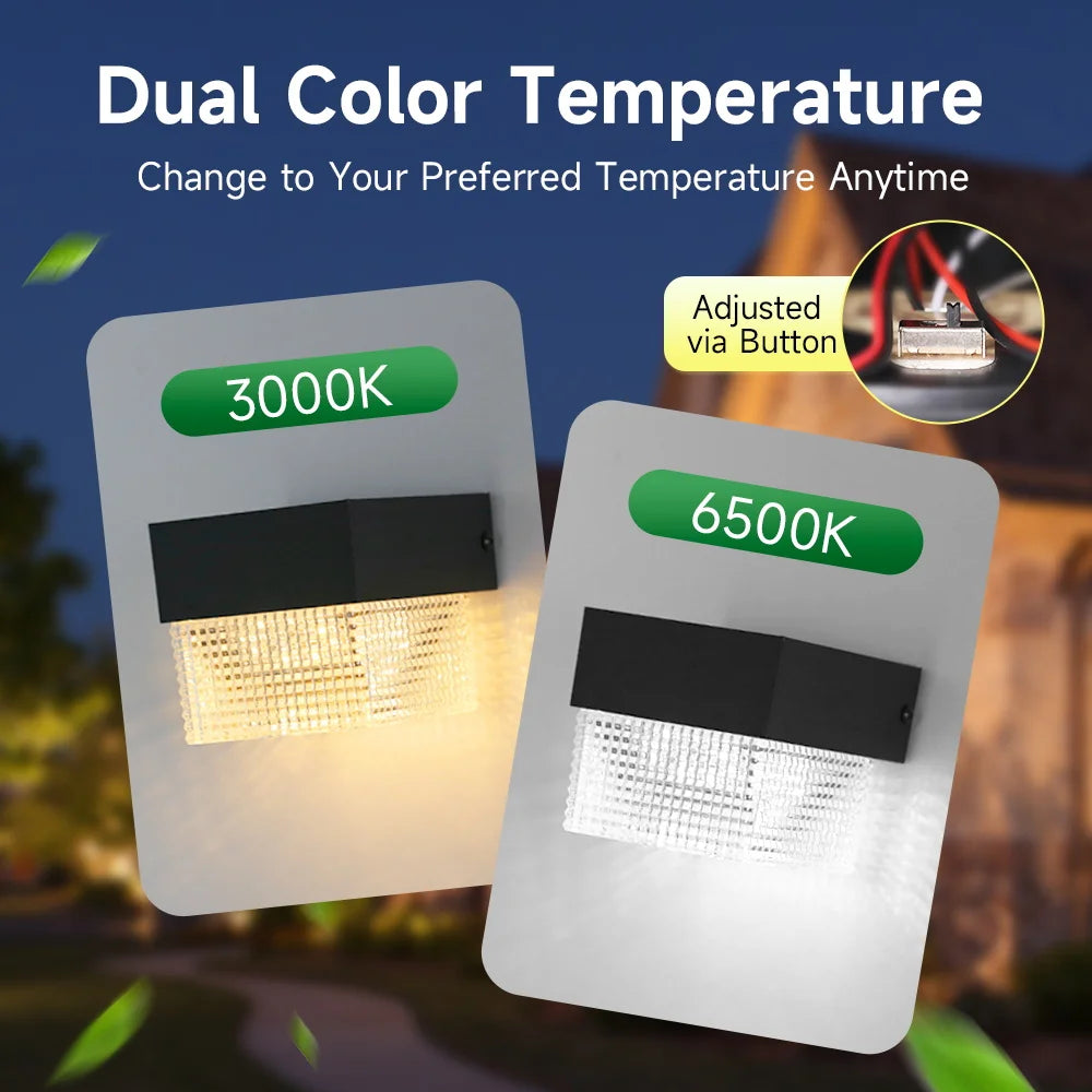 Solar Wall Lamp Outdoor Warm Light Waterproof Up And Down Luminous Lighting Balcony Yard Garden Decoration Lights Exterior Wall