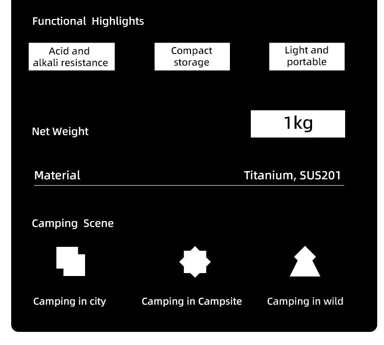 BLACKDEER Outdoor titanium Windproof Wood Stove Furnace Portable Picnic Stove Cooking Camping Burner Barbecue grill BBQ 1kg