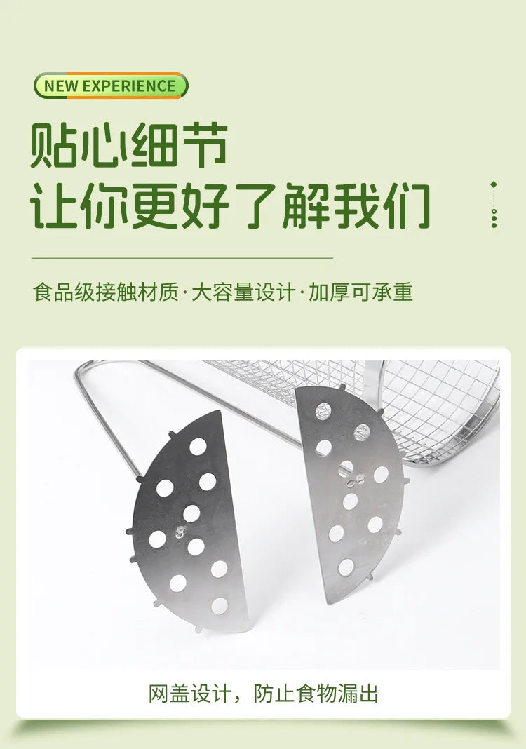 304 Stainless Steel Barbecue Cylindrical Mesh Grill Basket, Picnic Barbecue Supplies, Smoked Barbecue Rolling Cylinder