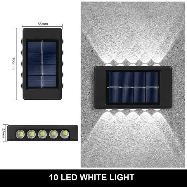 Solar Wall Lamp Outdoor Waterproof Solar Powered Light UP and Down Illuminate Home Garden Yard Decoration Outside Sunlights