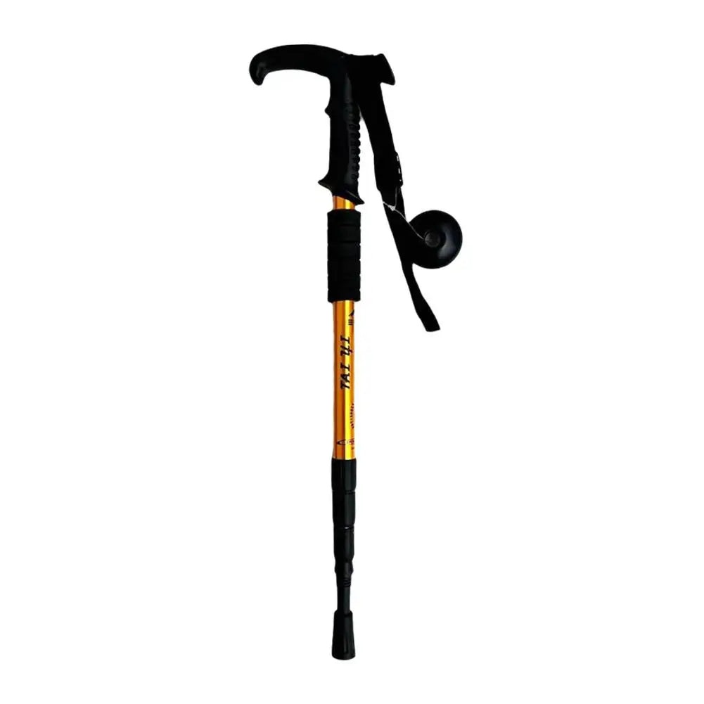 4 Section Trekking Poles Non-slip Wear-resistance Walking Stick Aluminium Alloy Ergonomic Handle Design Foldable Crutches Hiking