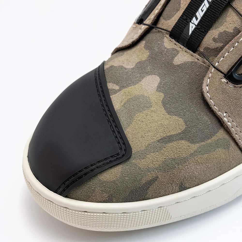 Motorcycle Rider Protective Boots Men Casual Breathable Sports Shoes Rubber Gear Shift Pad Reinforced Toe Motorcycle Sneakers