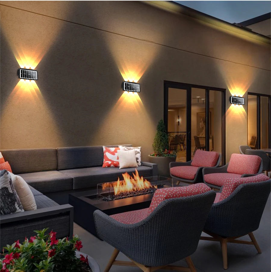 Solar Wall Washing Lamp 4/6/8 LED Waterproof Outdoor LED Wall Light Courtyard Lamp Decorative Balcony Garden Atmosphere Lights