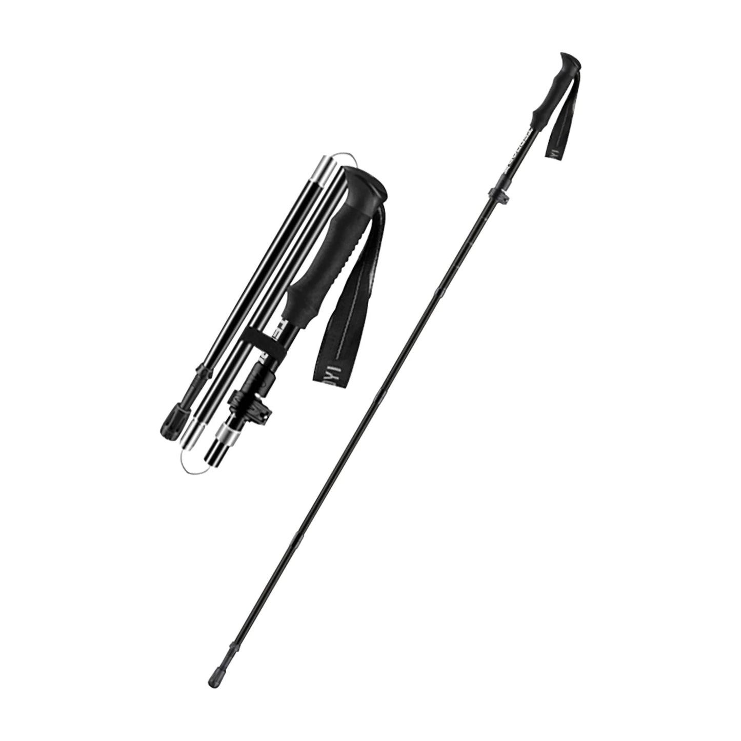 TERROR trekking pole carbon fiber folding ultra-light professional outdoor climbing single telescopic range (112-130CM)