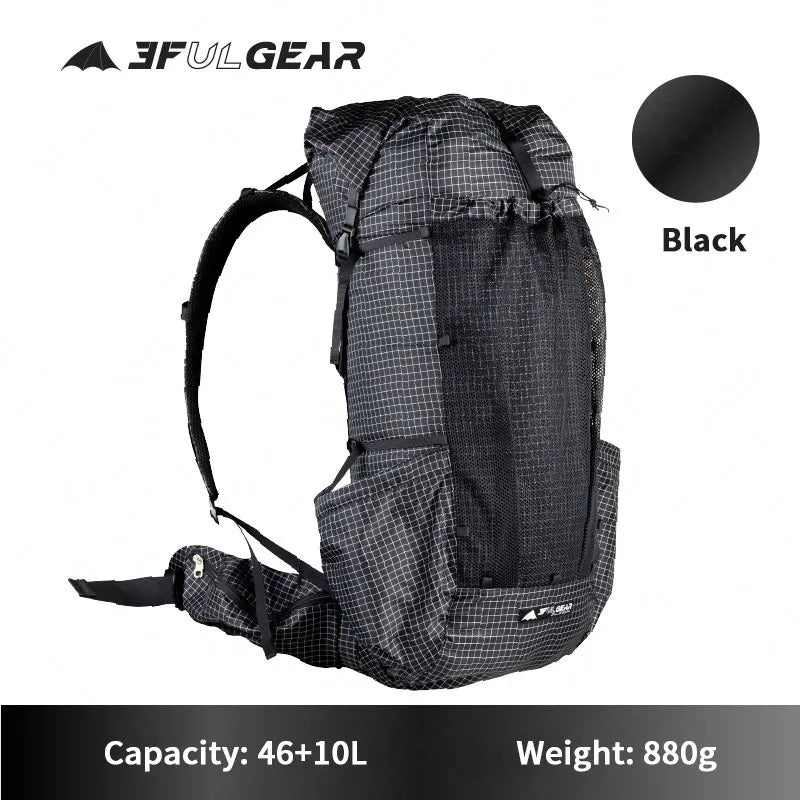 3F UL GEAR 46+10L QIDIAN PRO Backpack Ultralight Outdoor  Camping Sport Bag Resistant Hiking Trekking Waterproof Travel Rucksack