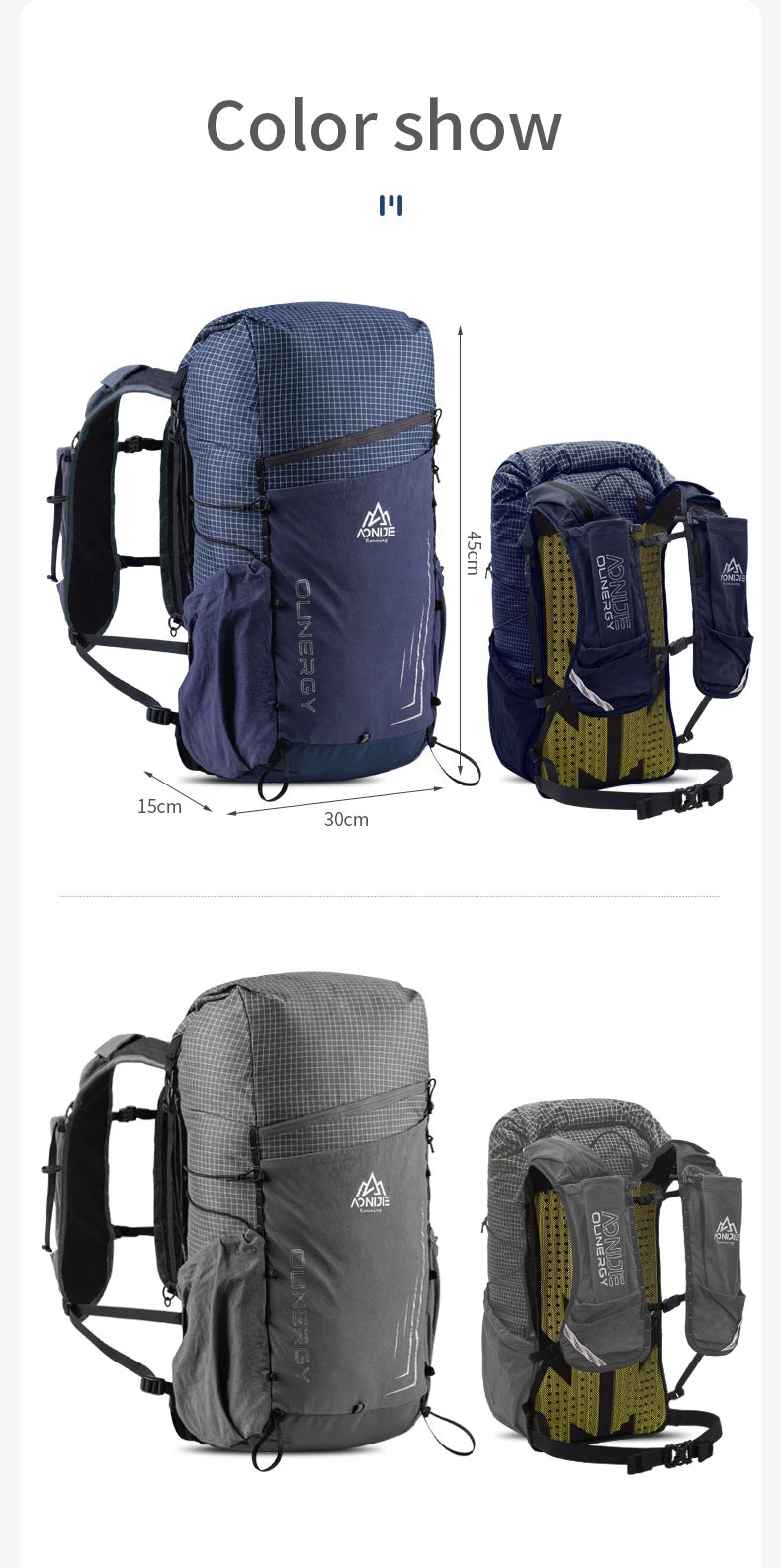 AONIJIE 30L Large Capacity Outdoor Climbing Backpack Camping Daypack Travel Bag For Hiking Trekking Mountaineering