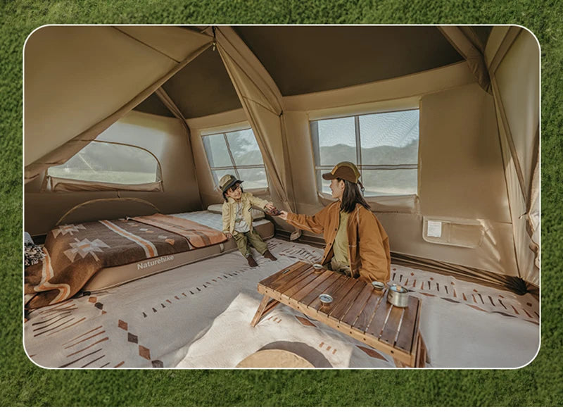 Naturehike Village 13 Automatic Cabin Tent Black Coated Outdoor Camping Picnic Sunscreen 27㎡ 2 Rooms 2 Halls Waterproof Tent