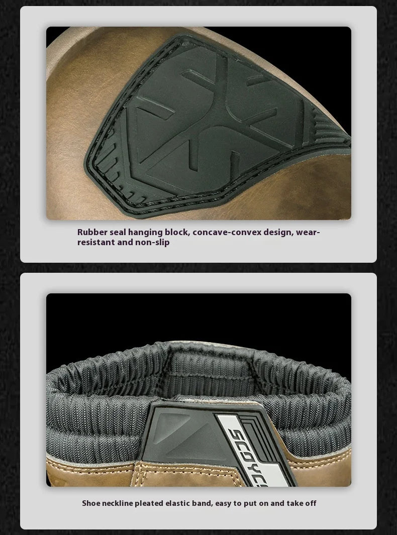 SCOYCO Motorcycle Anti-fall Riding Shoes Anti-slip Wear-resistant Waterproof Boots Protective Motorcycle Off-road Equipment Men