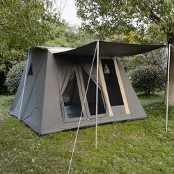 Cotton Picnic Tent for 4 Person, Outdoor Camping, TC, One Bedroom, Luxury, Foldable, Custom Tent, Oxford, Spring
