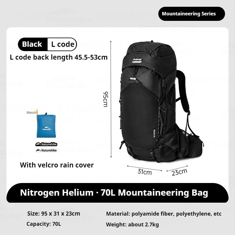 Naturehike 70L Hiking Backpack Outdoor Rainproof With Rain Cover Knapsack Climbing Shoulder Bag Travel Camping Rucksack Portable