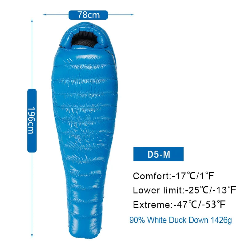 AEGISMAX D Duck Down Sleeping Bag Outdoor Camping Ultralight Mummy Stype Nylon Bag