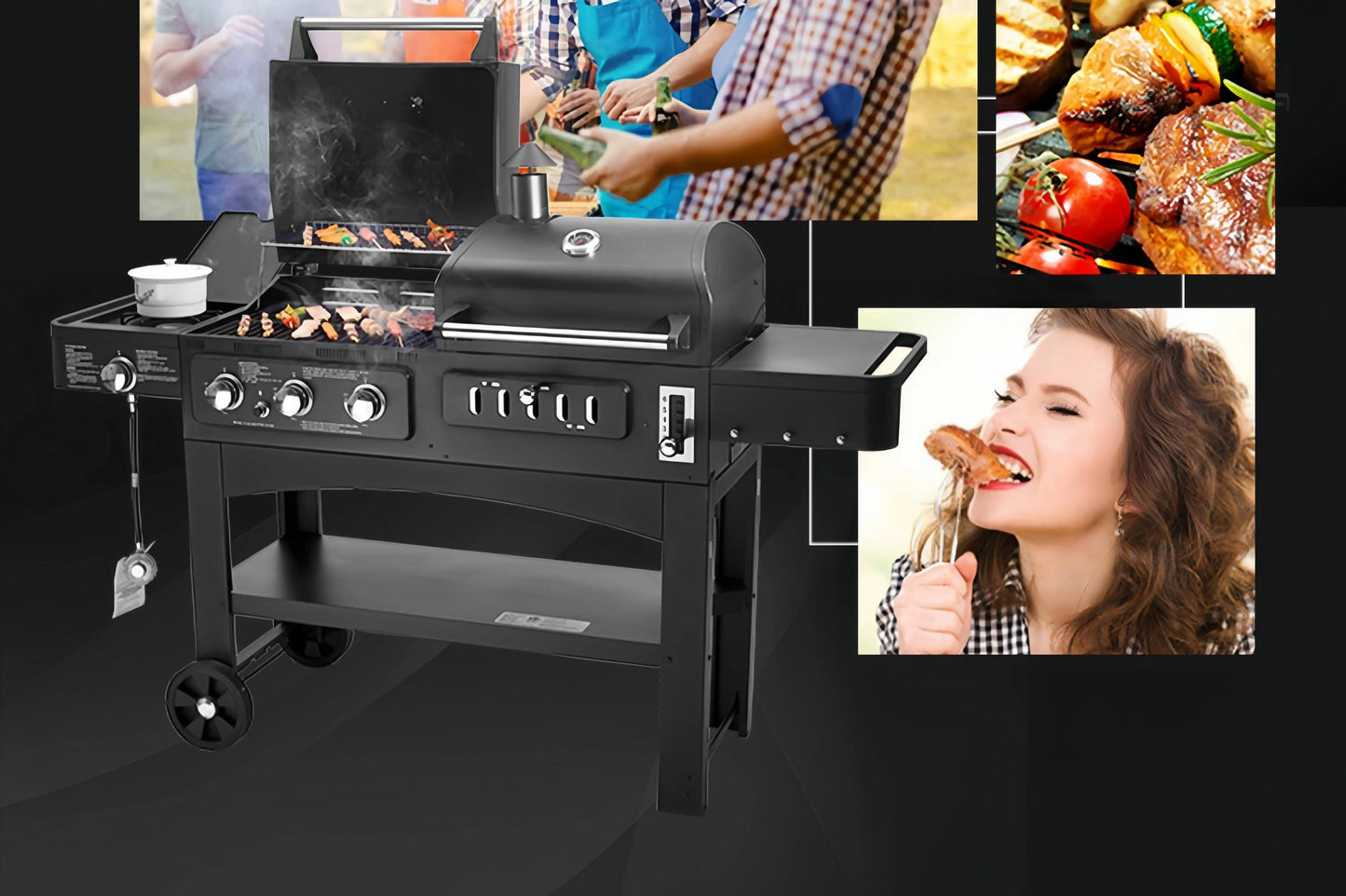 Outdoor Kitchen Bbq Grill Machine Tandoor Oven Kebab Machine Charcoal Stove Smoker Chimney Barbecue Grill Oven Barbeque Cooking