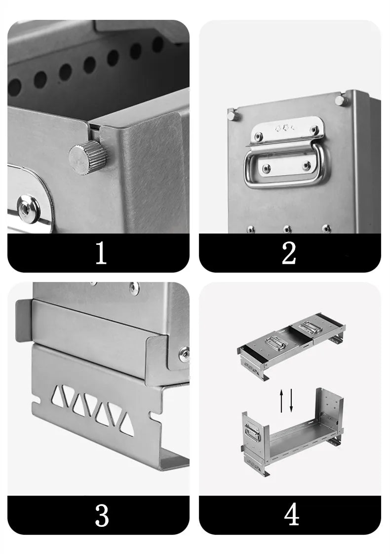 Outdoor Camping Second Burner Stove ShineTrip Thickened Stainless Steel Multifunctional Collapsible Portable IGT Half Unit Grill