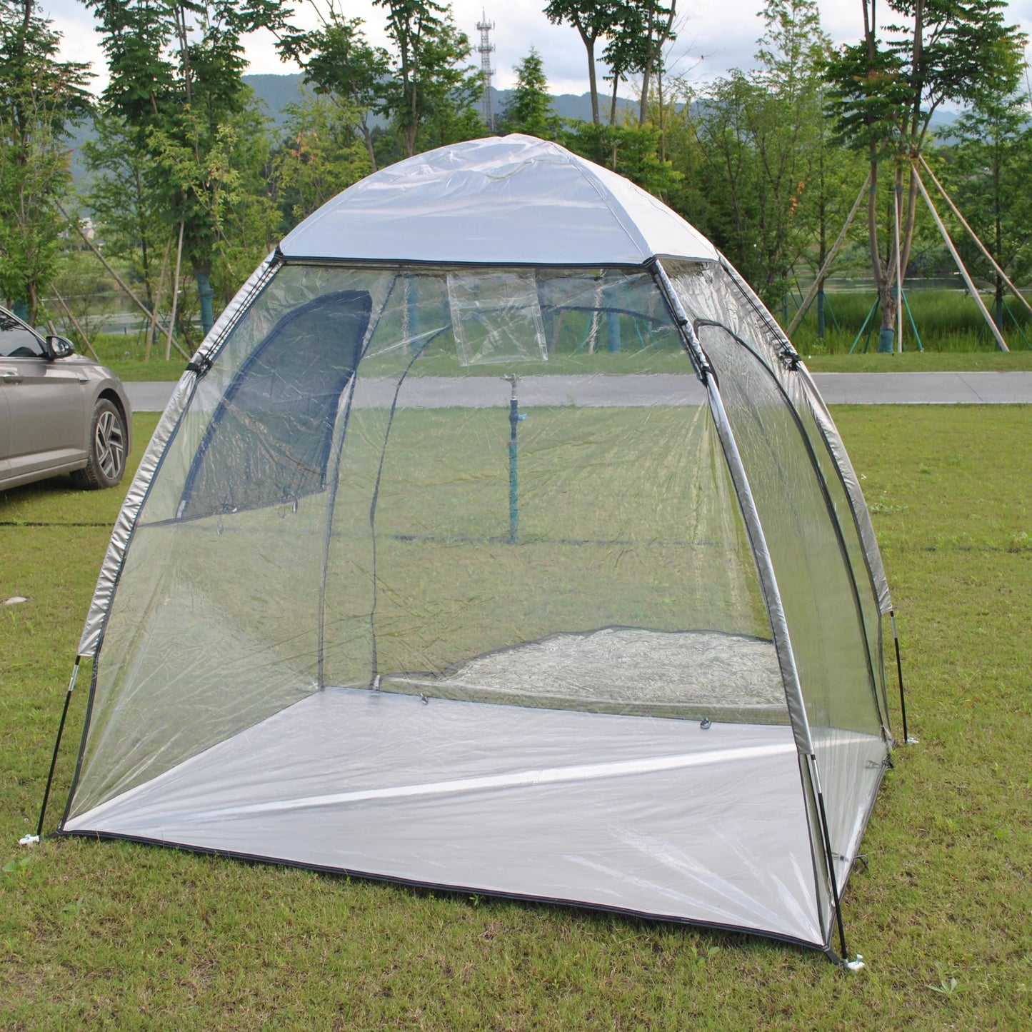 Sports Tent All Weather Clear Sport Shelter Waterproof and Windproof with Detachable Top Cover Rain Tent,PVC tent,Warm keep tent