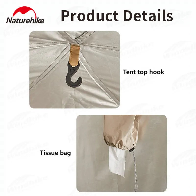 Naturehike Automatic Shower Tent Dry Wet Separation Outdoor Camping Travel Changing Room Shelter Mobile Toilet Bathroom Portable