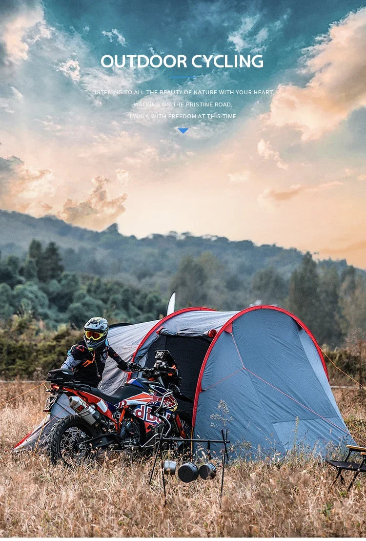 Motorcycle Hiking Tent Outdoor Camping Cloud Tourer Double Layers Motorcycle Storage 2 Man Tent  Ultralight Tent