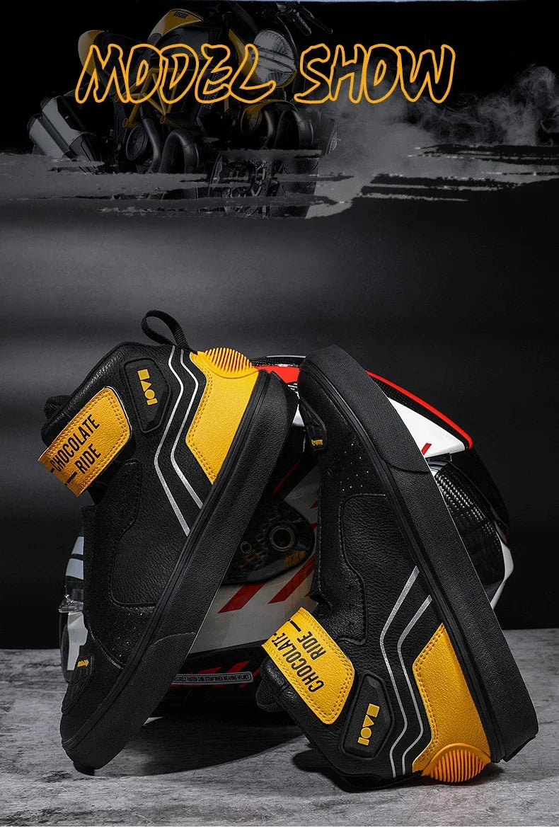 Motorcycle Riding Shoes Men Casual Style Anti-slip Moto Equipment Breathable Durable Comfortable Reflective Off-road Motorbike